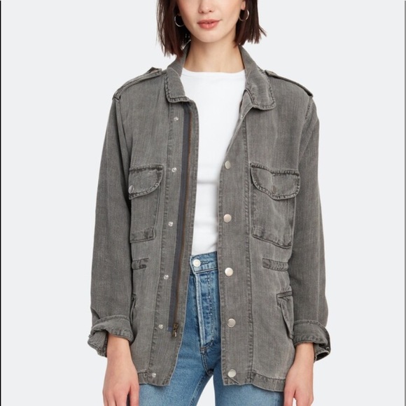 NSF Jackets & Blazers - NSF Linen Blend Utility Military Cargo jacket  Sz S. NWT $398